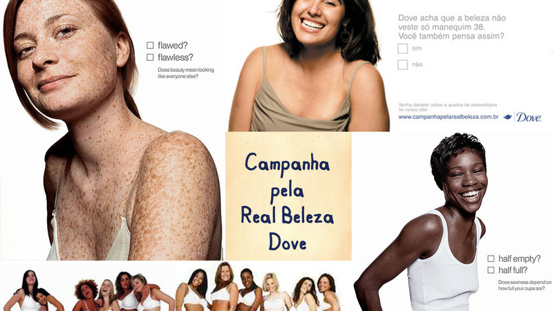 Junção de várias propagandas da campanha Real Beleza Dove, apresentando mulheres.