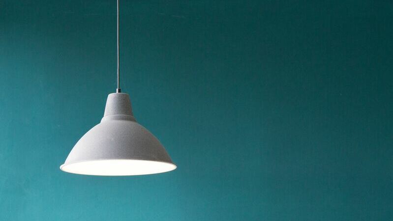 Luminária de teto e parede azul