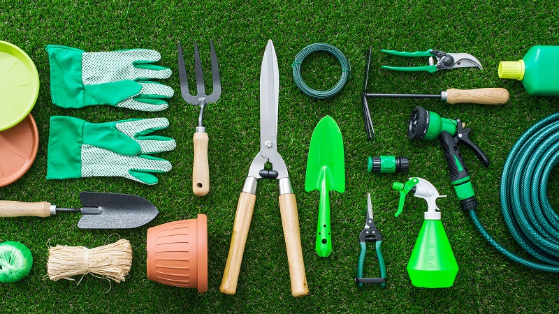 conjunto de ferramentas de jardinagem